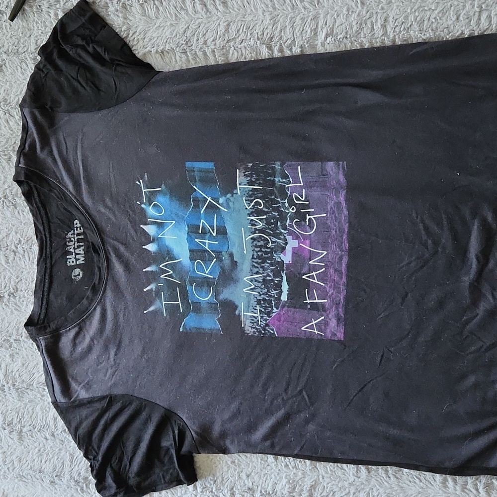 Black matters large black silky shirt